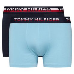 Komplet 2 par bokserek TOMMY HILFIGER UM0UM00949. Niebieskie bokserki męskie TOMMY HILFIGER, bez wzorów, z elastanu. Za 179,00 zł.