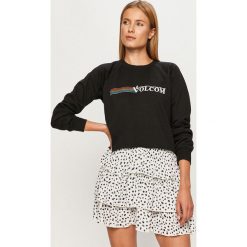 Volcom - Bluza. Czarne bluzy damskie Volcom, s, z nadrukiem, z bawełny, z długim rękawem, długie, bez kaptura. Za 219,90 zł.