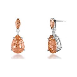 PROMOCJA Srebrne Kolczyki - srebro 925, Swarovski. Szare kolczyki damskie W.KRUK, z diamentem, srebrne. W wyprzedaży za 99,00 zł.