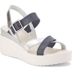 Sandały damskie: Sandały DOLCE PIETRO – 01095-009-01-1 Granatowy Srebrny