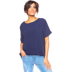 T-shirty damskie: Koszulka „Jeni” w kolorze granatowym