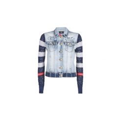 Kurtki jeansowe Desigual SAILOR LOVER. Niebieskie kurtki damskie Desigual, bez wzorów, z jeansu, bez kaptura. Za 463,20 zł.