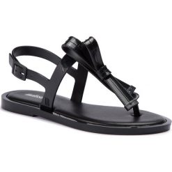Sandały MELISSA - Slim Sandal Ad 32399 Black 01003. Czarne klapki damskie marki Melissa, bez wzorów, z tworzywa sztucznego, bez obcasa, na obcasie. Za 269,00 zł.