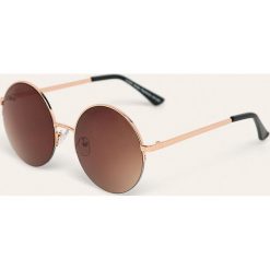 Answear - Okulary. Pomarańczowe okulary przeciwsłoneczne damskie ANSWEAR, okrągłe. Za 59,90 zł.