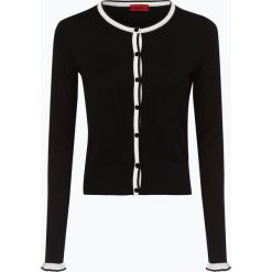 HUGO - Kardigan damski z dodatkiem jedwabiu – Sonalia, czarny. Czarne swetry damskie marki HUGO, s, bez wzorów, eleganckie, bez rękawów, bez kaptura. Za 589,95 zł.