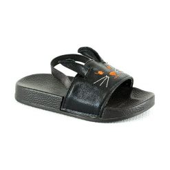 Klapki w kolorze czarnym. Czarne klapki dziewczęce Rock & Joy. W wyprzedaży za 49,95 zł.