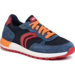 Sneakersy GEOX - J Alben B. D J949ED 01422 C4327 S Avio/Red. Niebieskie trampki chłopięce Geox, bez wzorów, ze skóry, na sznurówki. W wyprzedaży za 249,00 zł.