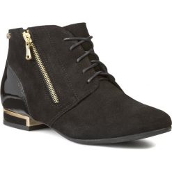 Botki LAURA MESSI - 1039-018 Czarny. Czarne botki damskie na obcasie marki Laura Messi, z lakierowanej skóry. W wyprzedaży za 249,00 zł.