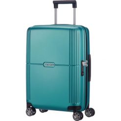 Walizka "Spinner" w kolorze turkusowym - 40 x 55 x 20 cm. Niebieskie walizki Samsonite, bez wzorów, z materiału. W wyprzedaży za 386,95 zł.