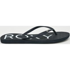 Roxy - Japonki. Niebieskie klapki damskie Roxy, bez wzorów, z gumy, bez obcasa, na obcasie. W wyprzedaży za 49,90 zł.