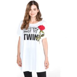 TWINSET Koszulka Biały. Białe koszulki damskie Twinset, xs, w paski, z bawełny, bez kołnierzyka. Za 481,95 zł.