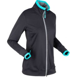 Kurtka sportowa funkcyjna, długi rękaw bonprix czarno-morsko-jasnoszary melanż. Czarne kurtki sportowe damskie bonprix, melanż, długie. Za 64,99 zł.