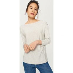 Swetry klasyczne damskie: Sweter z guzikami – Jasny szar