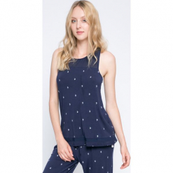 Dkny - Top piżamowy. Szare piżamy damskie DKNY, m, z dzianiny. W wyprzedaży za 99,90 zł.