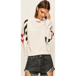 Hummel - Bluza. Białe bluzy damskie Hummel, s, z nadrukiem, z bawełny, bez rękawów, bez kaptura. Za 279,90 zł.