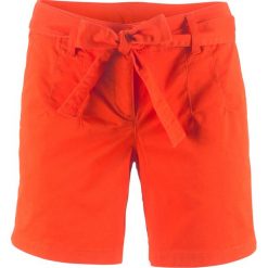 Szorty ze stretchem bonprix głęboki pomarańczowy. Brązowe bermudy damskie bonprix. Za 32,99 zł.