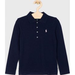 Polo Ralph Lauren - Longsleeve dziecięcy 128 - 176 cm. Niebieskie bluzki dziewczęce Polo Ralph Lauren, bez wzorów, z bawełny, polo, z długim rękawem, długie, bez kaptura. Za 259,90 zł.