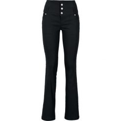 Spodnie z bengaliny ze stretchem bonprix czarny. Czarne spodnie z wysokim stanem bonprix. Za 129,99 zł.