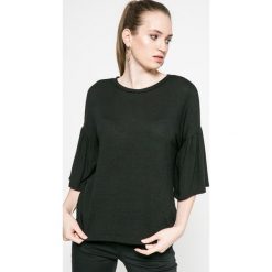 Only - Top Estra Bell. Czarne topy damskie ONLY, l, z dzianiny, z okrągłym kołnierzem. W wyprzedaży za 34,90 zł.