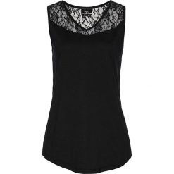 Top z koronką bonprix czarny. Topy damskie bonprix, w koronkowe wzory, z koronki. Za 59,99 zł.