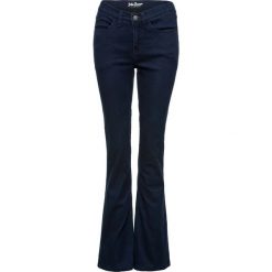 Dżinsy ocieplane superstretch BOOTCUT bonprix ciemnoniebieski. Niebieskie jeansy damskie bonprix, z jeansu. Za 109,99 zł.