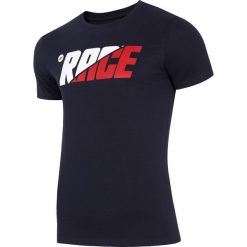 T-shirt męski TSM225 - ciemny granat. Czarne t-shirty męskie 4f, m, bez wzorów, bez kołnierzyka. Za 29,99 zł.