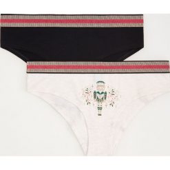Bawełniane majtki 2 pack - Beżowy. Brązowe majtki damskie Reserved, s, z bawełny. Za 39,99 zł.
