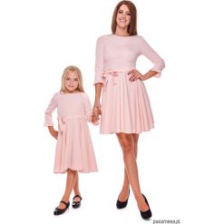 LATORI - Sukienka z kolekcji Mama i córka LD30. Szare sukienki dziewczęce z falbanami marki Pakamera, w paski, z tkaniny, eleganckie. Za 69,00 zł.