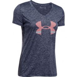 Under Armour Koszulka damska Tech SSV Graphic Twist granatowa r. M (1298188-410). Szare topy sportowe damskie marki Under Armour, m. Za 84,64 zł.