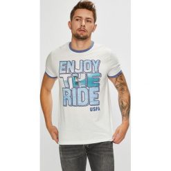 U.S. Polo - T-shirt. Szare koszulki polo męskie marki U.S. Polo, l, z nadrukiem, z bawełny. W wyprzedaży za 129,90 zł.