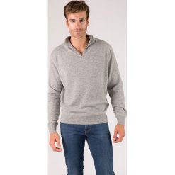 Kaszmirowy sweter w kolorze szarym. Szare swetry męskie Just Cashmere, xl, bez wzorów, z kaszmiru, ze stójką, bez kaptura. W wyprzedaży za 369,95 zł.