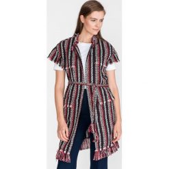 Pinko Loraine Cardigan Niebieski Czerwony. Czerwone bluzy damskie Pinko, m, w paski, z bawełny, bez rękawów, bez kaptura. Za 1880,95 zł.