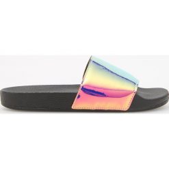 Buty dziewczęce: Klapki z holograficznym połyskiem - Czarny