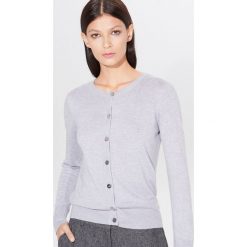 Zapinany sweter basic - Jasny szary. Szare swetry damskie Mohito, s, bez wzorów, bez rękawów, bez kaptura. Za 59,99 zł.