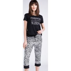 Dół od piżamy w zebrę. Czarne piżamy damskie Monnari, xl, bez wzorów, z bawełny, bez rękawów. W wyprzedaży za 44,95 zł.