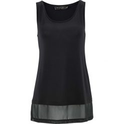 Top z szyfonem bonprix czarny. Czarne topy damskie bonprix, z szyfonu. Za 37,99 zł.