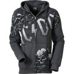 AC/DC Prowler Bluza z kapturem rozpinana ciemnoszary. Szare bluzy męskie rozpinane marki AC/DC, l, z nadrukiem, z kapturem. Za 184,90 zł.