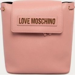 Love Moschino - Plecak. Różowe plecaki damskie Love Moschino, z aplikacjami, ze skóry ekologicznej. Za 839,90 zł.