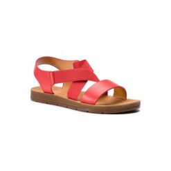 BASSANO WSL996-1 Czerwony. Czerwone sandały damskie Bassano, bez wzorów, ze skóry ekologicznej, bez obcasa, bez zapięcia. Za 49,99 zł.