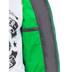 KURTKA MĘSKA ZIMOWA PIKOWANA C363 - GRAFITOWA. Szare kurtki męskie pikowane marki Ombre Clothing, na zimę, m, z poliesteru. Za 129,00 zł.