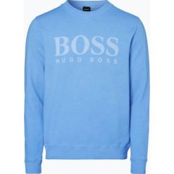 Bluzy męskie: BOSS Casual – Męska bluza nierozpinana – Wallker, niebieski