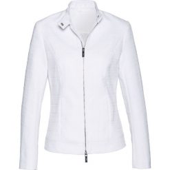 Kurtka ramoneska z przędzy boucle bonprix biały. Białe kurtki damskie bonprix, bez wzorów. Za 179,99 zł.