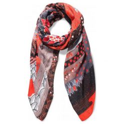 Chusty damskie: Desigual Chusta Damska Czerwona Explorer