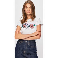 Pepe Jeans - T-shirt Alissa. Białe bluzki damskie Pepe Jeans, s, z aplikacjami, z bawełny, z okrągłym kołnierzem, z krótkim rękawem. W wyprzedaży za 119,90 zł.