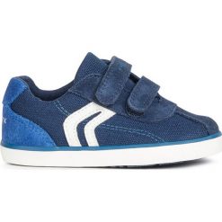Geox - Buty dziecięce. Niebieskie trampki chłopięce Geox, bez wzorów, ze skóry, sportowe, bez zapięcia. Za 219,90 zł.