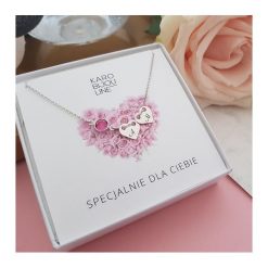 Srebrny, personalizowany naszyjnik z kryształem. Szare naszyjniki damskie KaroBijouLine, srebrne. Za 179,00 zł.
