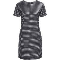 Sukienka shirtowa z krótkim rękawem bonprix czarno-biel wełny w kropki. Czarne sukienki damskie bonprix, bez wzorów, z wełny, z okrągłym kołnierzem, z krótkim rękawem, krótkie, mini. Za 89,99 zł.