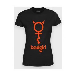 Koszulka Bad girl. Koszulki damskie MegaKoszulki, m, bez wzorów, z bawełny, z podwójnym kołnierzykiem. Za 49,90 zł.