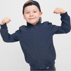 Kurtka. Niebieskie kurtki chłopięce AWESOME, bez wzorów, z bawełny, długie, bez kaptura. Za 119,90 zł.