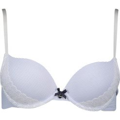 Biustonosz push-up "Anouk" w kolorze błękitno-białym. Niebieskie biustonosze Lascana & Co., w paski, z koronki. W wyprzedaży za 59,95 zł.